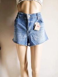 Levi's  High Rise Snug Through Waist Shorts  - Blue, 37 In (high waist)
