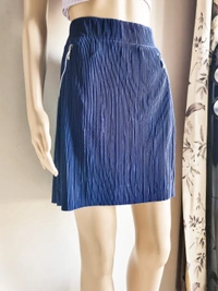 Jamie Sadock  Ribbed Skirt  - Navy Blue, 36- 38 In (high waist)
