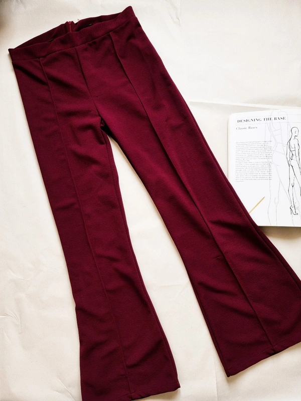 Tokyo Talkies   Flare Formal Pants - Burgundy, 31 In