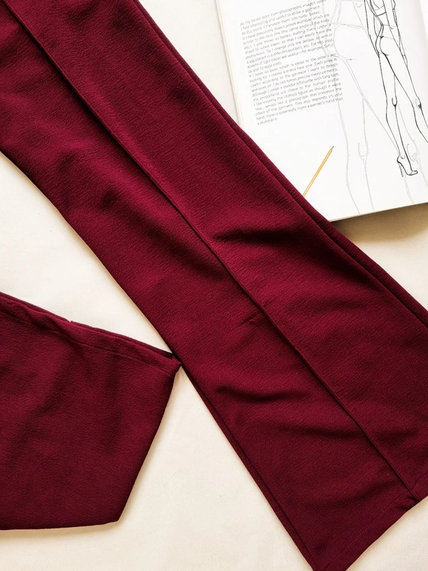Tokyo Talkies   Flare Formal Pants - Burgundy, 31 In
