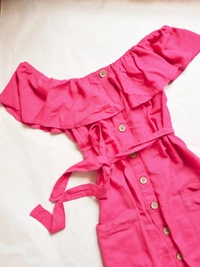 Next Beachwear   Off Shoulder Dress  - Hot Pink, S