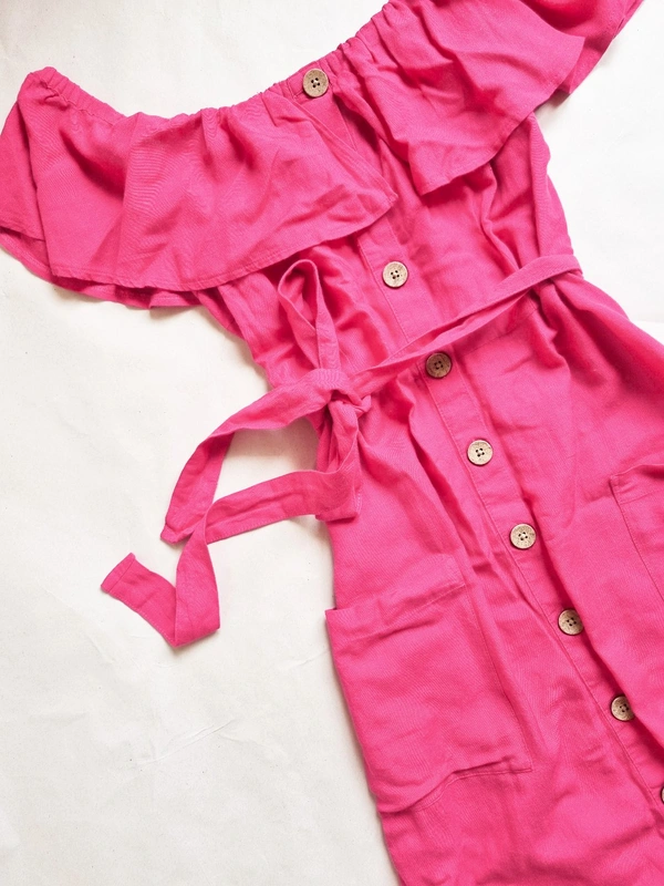 Next Beachwear   Off Shoulder Dress  - Hot Pink, S