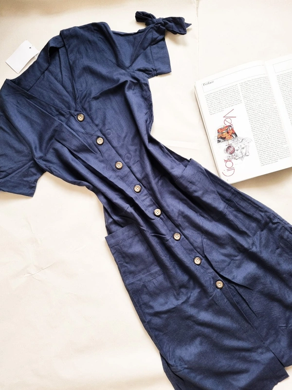 Billa Bong  Shirt Dress - Navy Blue, L