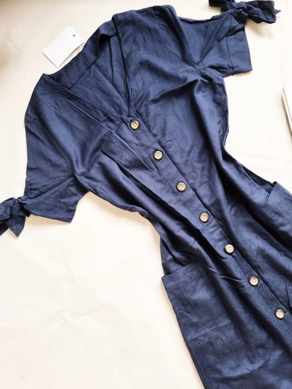 Billa Bong  Shirt Dress - Navy Blue, L