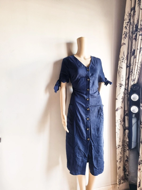 Billa Bong  Shirt Dress - Navy Blue, L