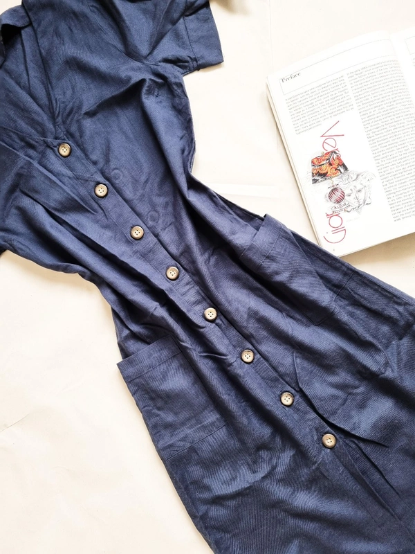Billa Bong  Shirt Dress - Navy Blue, L