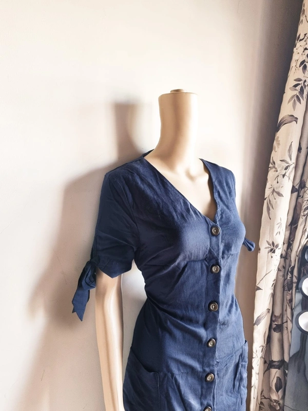 Billa Bong  Shirt Dress - Navy Blue, L
