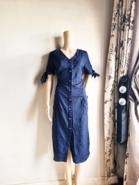 Billa Bong  Shirt Dress - Navy Blue, L