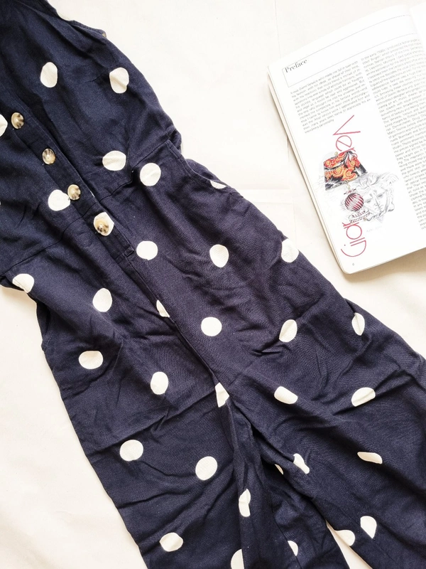Vero Moda Polka Jumpsuit - Navy Blue , S