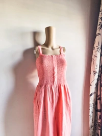 Next UK  Smocked Jumpsuit - Pink, S