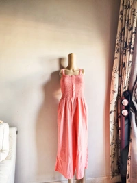 Next UK  Smocked Jumpsuit - Pink, S