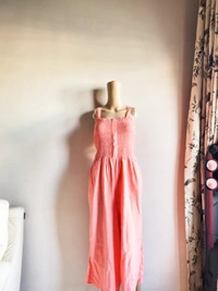 Next UK  Smocked Jumpsuit - Pink, S