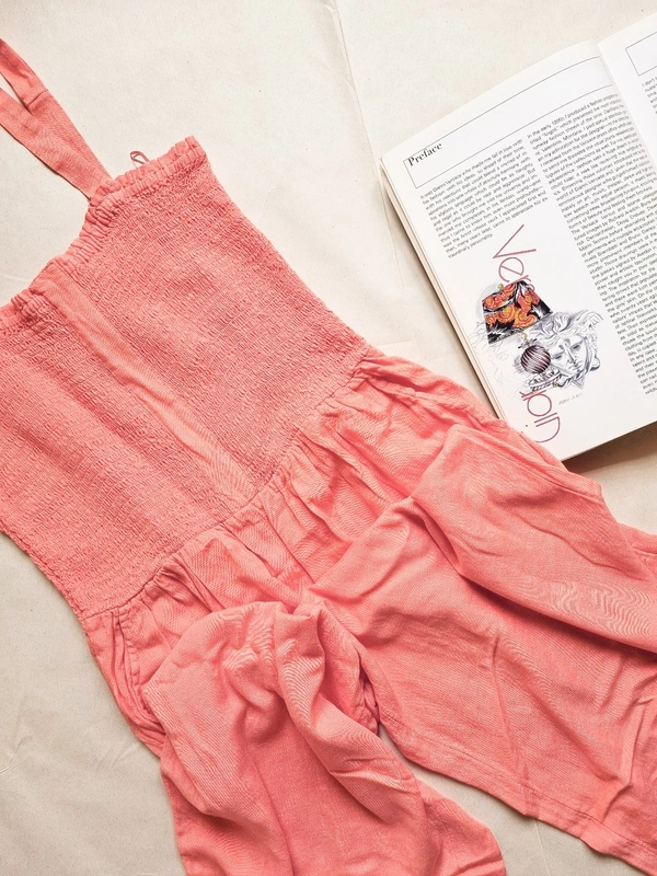 Next UK  Smocked Jumpsuit - Pink, S
