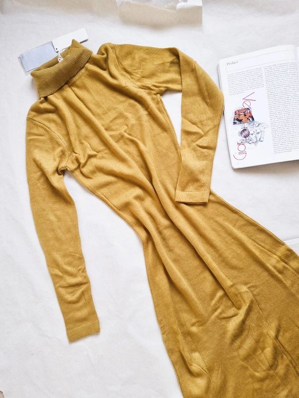 Mast & Harbour  Turtle Neck Dress  - Mustard, S