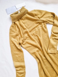 Mast & Harbour  Turtle Neck Dress  - Mustard, S