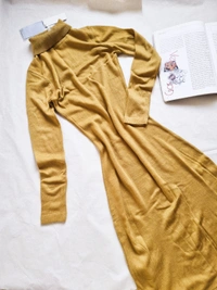 Mast & Harbour  Turtle Neck Dress  - Mustard, S