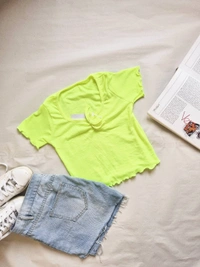Ribbed Tops - Neon Green, S