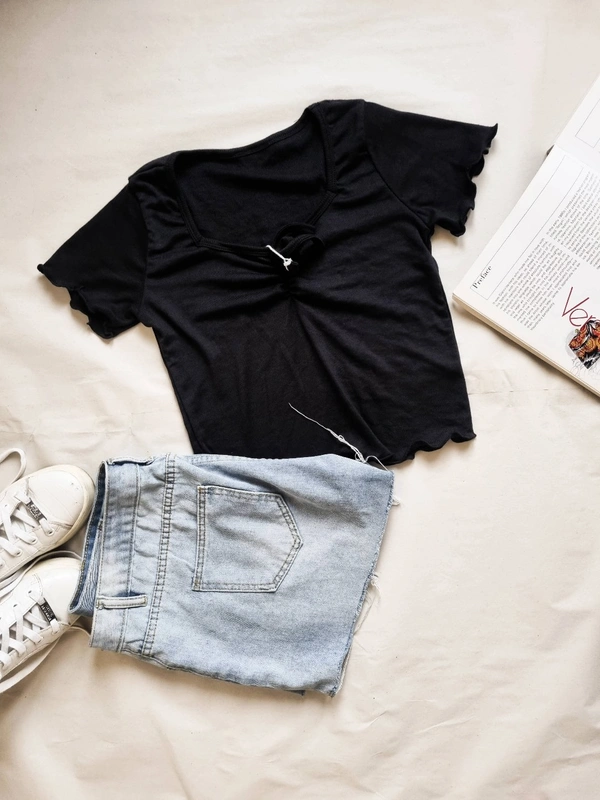 Ribbed Tops - Black, M