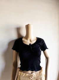 Ribbed Tops - Black, M