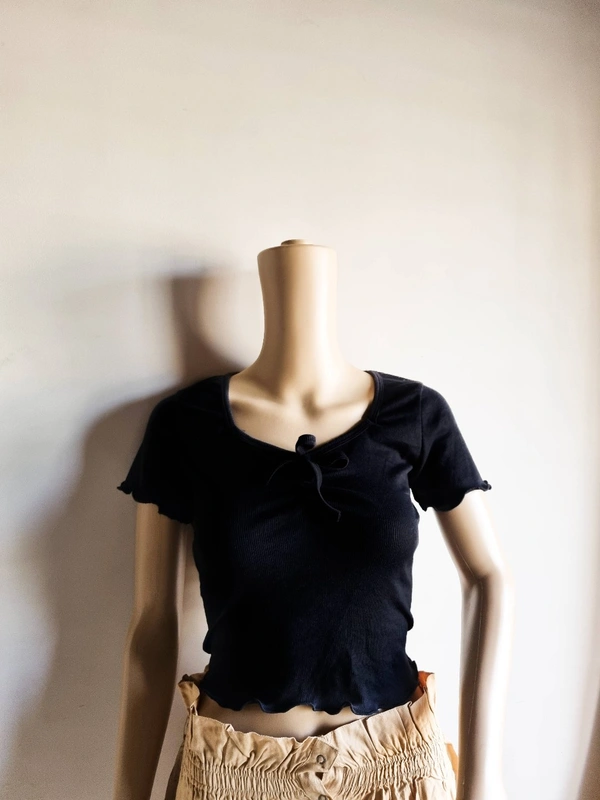 Ribbed Tops - Black, M