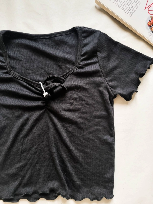 Ribbed Tops - Black, M