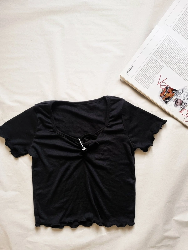 Ribbed Tops - Black, M