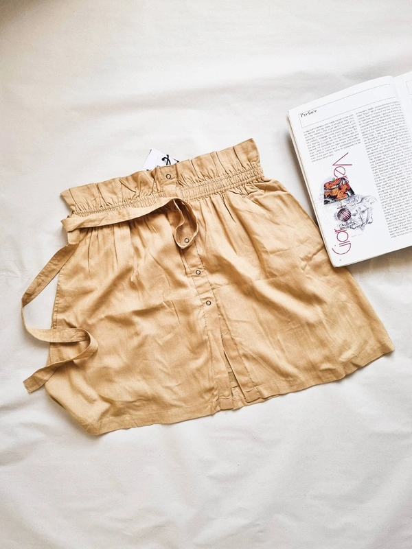 Moda Rapido  Tan Skirt  - Tan, 28 -30 In (high waist)