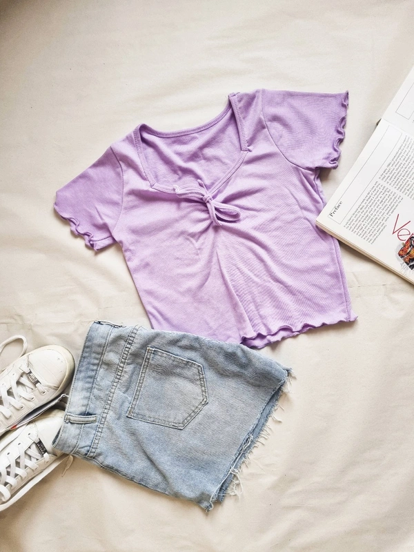 Ribbed Tops - Lavender , M
