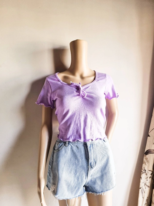 Ribbed Tops - Lavender , M