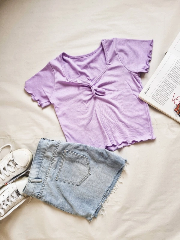 Ribbed Tops - Lavender , M