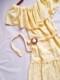 By Very  Off Shoulder Dress - Pastel Yellow , S