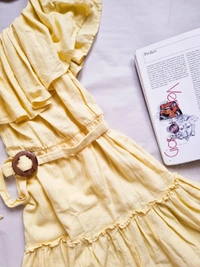 By Very  Off Shoulder Dress - Pastel Yellow , S