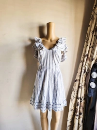 By Very Strappy Dress  - White&Blue, M