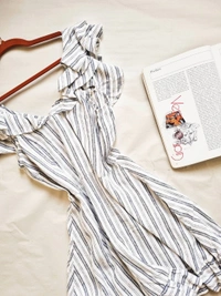 By Very Strappy Dress  - White&Blue, M