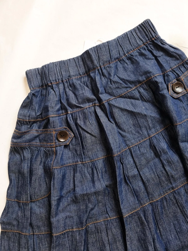 Gipsy Denim Cotton Mix Skirt - Blue, 26-30 In 
