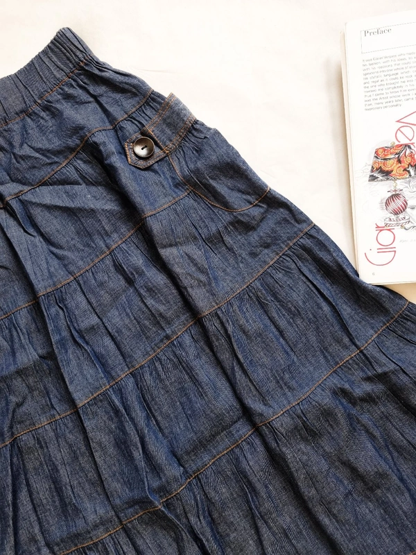 Gipsy Denim Cotton Mix Skirt - Blue, 26-30 In 