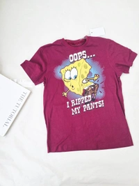 SpongeBob SquarePants Tee - Burgundy , L