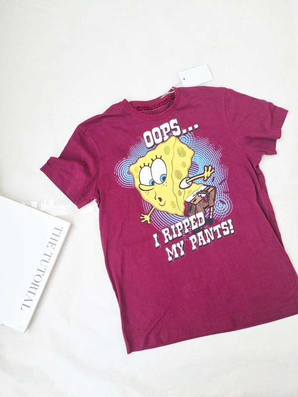SpongeBob SquarePants Tee - Burgundy , L