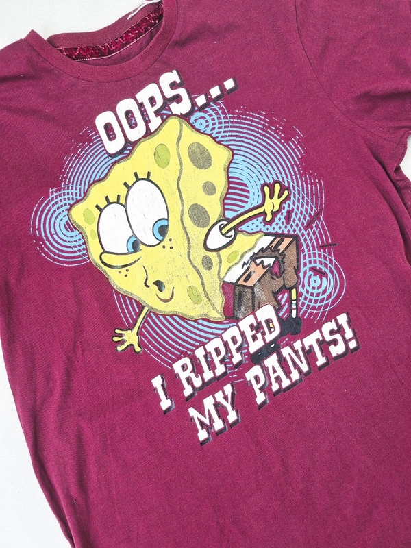 SpongeBob SquarePants Tee - Burgundy , L