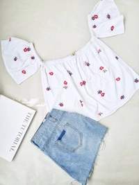 Ms. Taken By Kriti Sonan Floral Top - White, M