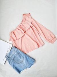 Ms. Taken By Kriti Sonan One Shoulder Top  - Coral Peach, M