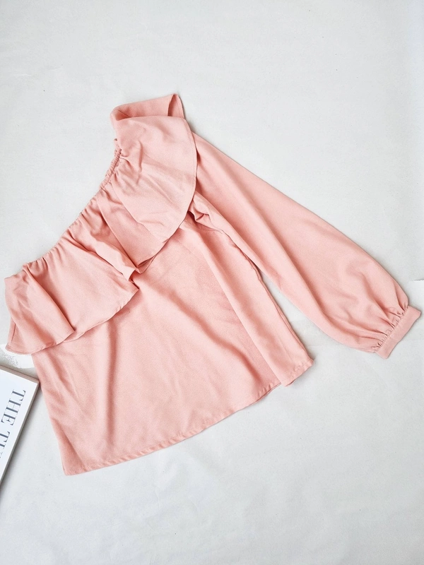 Ms. Taken By Kriti Sonan One Shoulder Top  - Coral Peach, M