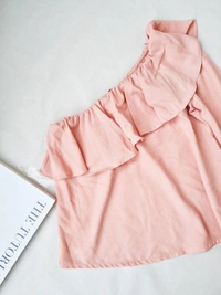 Ms. Taken By Kriti Sonan One Shoulder Top  - Coral Peach, M