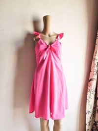 Tokyo Talkies Front Knot Dress - Hot Pink