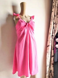 Tokyo Talkies Front Knot Dress - Hot Pink