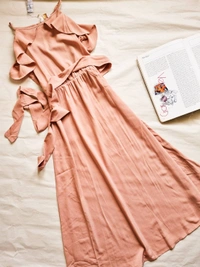 Berrylush Ruffle Dress - Peach Pink, S