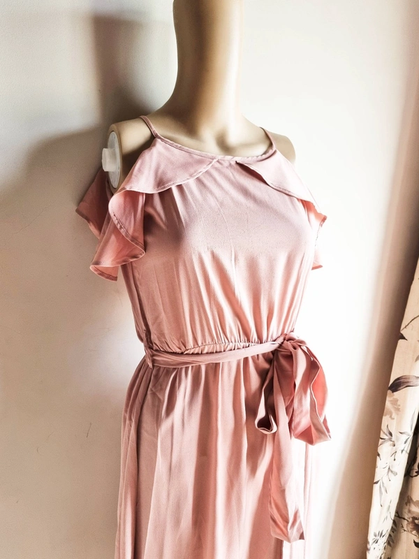 Berrylush Ruffle Dress - Peach Pink, S