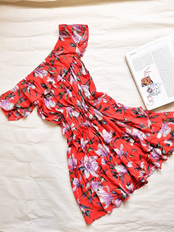 Here & Now A- Line Offshoulder  Dress  - XL, Multicolour 