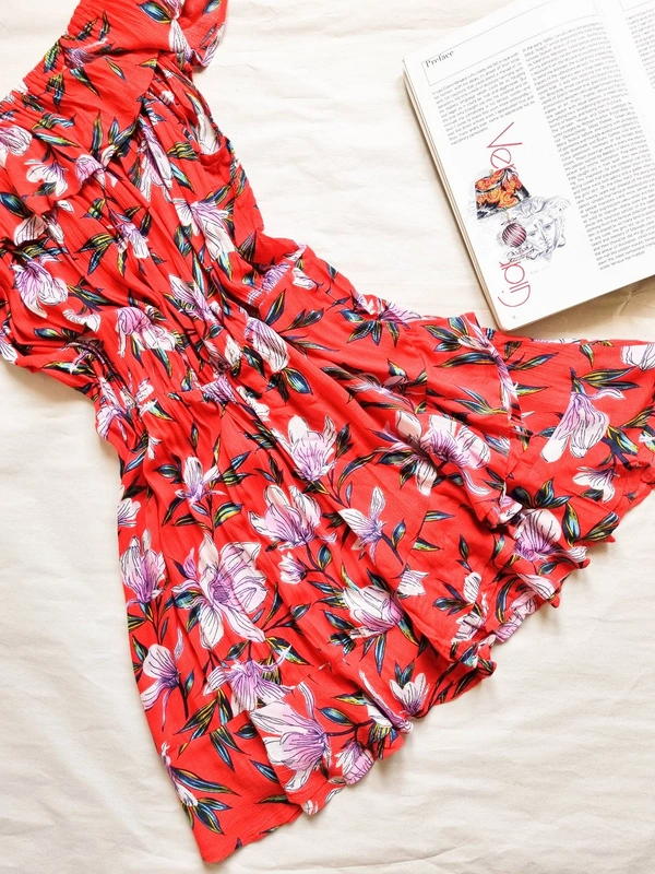 Here & Now A- Line Offshoulder  Dress  - XL, Multicolour 