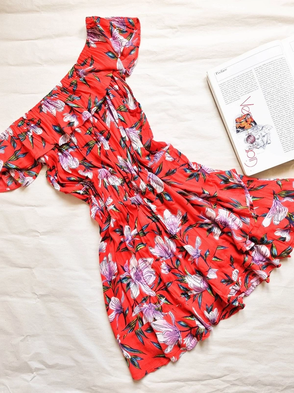 Here & Now A- Line Offshoulder  Dress  - XL, Multicolour 